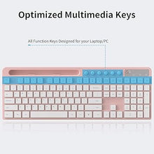 Load image into Gallery viewer, Wireless Keyboard and Mouse Combo, MARVO 2.4G Ergonomic Wireless Computer Keyboard with Phone Tablet Holder, Silent Mouse with 6 Button, Compatible with MacBook, Windows (Pink)