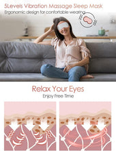 Load image into Gallery viewer, Cordless Heated Eye Massager with Cooling Eye Pad, Vibrating Heating Sleeping Mask for Men Women Kids -USB Charing Heated Eye Mask Electric for Dry Eyes, Relax,Travel (Blue)