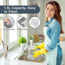 Load image into Gallery viewer, Vabaso Electric Lunch Box Food Heater, 80W Electric Heating Lunch Boxes Lunch for Adults/Men/Car/Truck/Work, 1.5L Removable 304 Stainless Steel Container, 110V/12V/24V, with Fork & Spoon