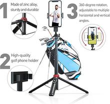 Load image into Gallery viewer, 62" Phone Tripod & Selfie Stick for Golf Training, Extendable Cell Phone Tripod Stand with Wireless Remote and Phone Holder, Golf Training Aid - Compatible with iPhone Android Phone