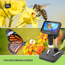 Load image into Gallery viewer, 4.3" Coin Microscope 1000x Handheld LCD Digital Microscope with Screen Coin Magnifier with 8 Adjustable LED Lights Compatible with PC Windows/Mac OS with 32GB SD Card