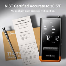 Load image into Gallery viewer, Wireless Bluetooth Smart Meat Thermometer: Standalone Base, Smart WiFi Thermometer with Sub-1G, 6 Sensors NIST Certified Accuracy, 2 Probes, for BBQ, Grill, Oven, Smoker, Rotisserie