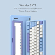 Load image into Gallery viewer, Womier SK75 75% Keyboard with Full Aluminum Wireless Mechanical Gaming Keyboard, VIA Custom Keyboard, Pre-lubed POM Switches RGB Creamy Gaming Keyboard, 3-Modes Gasket Hot Swappable Keyboard, Blue