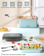 Load image into Gallery viewer, Monteka Electric Lunch Box Food Heater, New 100W High Power Portable Food Warmer, Heated Lunch Box for Adults Car/Home with 1.8L Removable Stainless Steel Container, 12V/24V/110V/220V