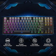 Load image into Gallery viewer, Redragon K707 PRO GB 80% Gasket RGB Gaming Keyboard, 3-Modes Wireless TKL Mechanical Keyboard w/Hot-Swap South-Facing LEDs Socket, PBT Gradient Keycaps & 5-Layer Noise Dampening, Custom Linear Switch