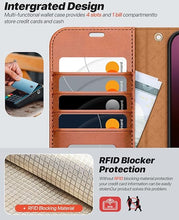 Load image into Gallery viewer, OCASE for iPhone 16 Plus Case Detachable Wallet Case with Card Holder, 2 in 1 Pu Leather Flip Folio with RFID Blocking Stand Wrist Strap Shockproof Phone Cover 6.7 Inch 2024, Brown