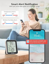 Load image into Gallery viewer, Govee Indoor Hygrometer Thermometer 3 Pack, Bluetooth Humidity Temperature Gauge with Large LCD Display, Notification Alert with Max Min Records, 2 Years Data Storage Export for Room Greenhouse, Black