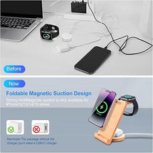 Load image into Gallery viewer, 2024 Upgrated Foldable Wireless Charger: 3 in 1 Charger Stand Multiple Devices for Apple - iPhone 16 15 14 Pro Max 13 12 11 - Watch 10 9 8 7 6 5 4 3 2 SE and Ultra Series - Airpods 4 3 2 Pro Orange