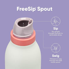 Load image into Gallery viewer, Owala FreeSip Twist Insulated Stainless Steel Water Bottle with Straw for Sports and Travel, BPA-Free, 24-oz, Purple/Green (Minty Horizons)