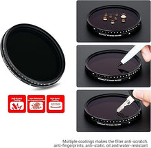 Load image into Gallery viewer, PROfezzion 62mm Variable ND Filter ND2-ND2000 Variable Neutral Density Fader for Fujifilm XF 23mm f1.4 R/Sony E 10-18mm f4 OSS/Nikon Nikkor Z 35mm f1.8 S Lens & Other 62mm Camera Lenses