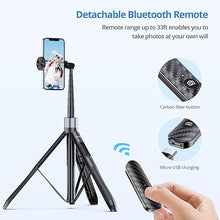 Load image into Gallery viewer, ATUMTEK 60" Selfie Stick Tripod, All in One Extendable Phone Tripod Stand with Bluetooth Remote 360° Rotation for iPhone and Android Phone Selfies, Video Recording, Vlogging, Live Streaming, Black
