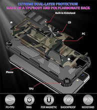Load image into Gallery viewer, CCSmall for iPhone 16 Case Camouflage with Kickstand for Men, Military Grade Shockproof Protective Phone Cover Built-in Stand Case for iPhone 16 Camo Army Green