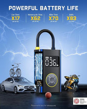 Load image into Gallery viewer, Fanttik X9 Pro Portable Tire Inflator for Compact Car, 1Min Fast Inflate Electric Bike Pump with Digital Tire Pressure Gauge, 150PSI Air Compressor for Electric Bikes, Motorcycle, Ball