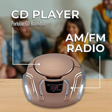 Load image into Gallery viewer, SYLVANIA SRCD261-B-CHAMPAGNE Portable CD Player with AM/FM Radio (Champagne)