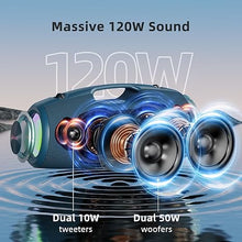 Load image into Gallery viewer, ZEALOT Bluetooth Speaker,120W Wireless Speaker with Booming Bass,IP67 Waterproof Speaker with LED Light, PowerBank,Bluetooth 5.2, Loud Bluetooth Speaker for Camping,Beach,Gifts(Blue)