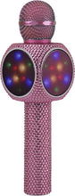 Load image into Gallery viewer, Sing-Along Bling Bluetooth Karaoke Microphone and Bluetooth Stereo Speaker All-in-One (Pink Bling)