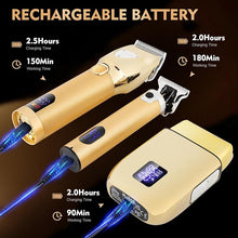Load image into Gallery viewer, Suttik Hair Clippers for Men Professional, Cordless Beard Trimmer & Electric Shavers for Men, Mens Hair Clippers and Trimmer Kit for Barber with Case, Gold