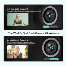 Load image into Gallery viewer, EMEET Piko+ Webcam 4K, World's 1st Dual-Camera AI-Powered 4K Webcam, 1/2.55'' Sony Sensor, 3 Mics&3 Sound Modes, Panda Magnetic Privacy Cover, USB C-C&C-A, Ideal for Livestreamers and Content Creators
