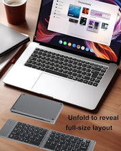 Load image into Gallery viewer, Wireless Keyboard Foldable Bluetooth Keyboard Slim Small Quiet Portable Compact Handheld Full Size Pocket Travel Folding Keyboard for PC Laptop Computer Phone Samsung Android Tablet iPhone iPad Mac