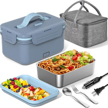Load image into Gallery viewer, Electric Lunch Box Food Heater, 1.8L Heated Lunch Box for Adults for Car Truck, 12V/24V/110V/220V Portable Food Warmer Lunch Box, 100W Heating Lunchbox for Work (Blue)