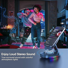 Load image into Gallery viewer, Cell Phone Stand with Wireless Bluetooth Speaker, Unique Gifts for Men/Women, Adjustable Phone Holder with 5 Colorful LED Modes, Anti-Slip Base HD Surround Sound, Compatible with iPhone/iPad, Blue