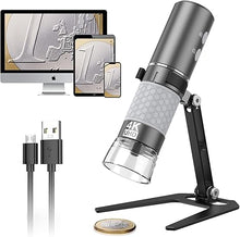 Load image into Gallery viewer, Wireless Digital Microscope 4K HD Wi-Fi Microscope Camera Digital Magnifier Compatible for iPhone, Android Phones and PC (Black)