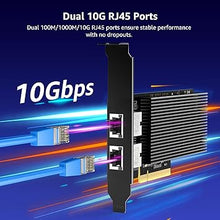 Load image into Gallery viewer, 10G PCI-E Network Card with 10Gbps Dual RJ45 Ports, Intel X540-T2 Conrtoller, VIMIN 10Gb Ethernet Adapter Card Compatible with PCI Express X8, X16, Support Windows/Windows Server/Linux/VMware