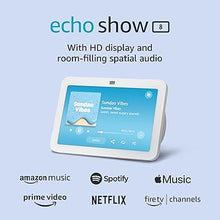 Load image into Gallery viewer, Amazon Echo Show 8 (newest model), With Spatial Audio, Smart Home Hub, and Alexa, Glacier White