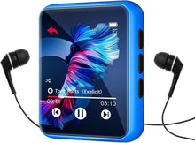 Load image into Gallery viewer, MP3 Player with Bluetooth 5.0 Portable HiFi Lossless Sound MP3 Music Player and FM Radio Recorder E-Book 2.4 inch Screen Maximum Support 128GB(Blue)