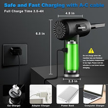 Load image into Gallery viewer, Compressed Air Duster-3 Gear Adjustable 100000RPM Electric Air Duster with LED Light, Rechargeable Cordless Air Blower for Keyboard Electric Devices Cleaning. Replaces Compressed Air Cans (Black)