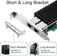 Load image into Gallery viewer, 10G Network Card with Intel X540 Chip, 10GB PCI-E NIC Compare to Intel X540-T2, Dual RJ45 Port PCI Express X8 Ethernet Adapter Support Windows/Windows Server/Linux/Freebsd/VMware ESXi