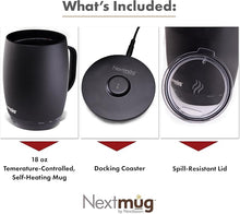 Load image into Gallery viewer, Nextmug Plus - Temperature-Controlled, Self-Heating Coffee Mug (Black - 18 oz.)