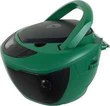 Load image into Gallery viewer, Jensen CD-475GR Portable Sport Stereo Boombox CD Player with AM/FM Radio and Aux Line-in & Headphone Jack (Green)