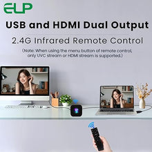 Load image into Gallery viewer, ELP 12X Zoom 4K 30fps USB Camera 1080P 60fps HDMI USB Webcam Autofocus Manual Zoom Infrared Remote Control PC Camera H.265 H.264 High Speed Web Camera for Church Streaming Video Conference (12X Zoom)