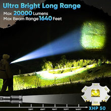 Load image into Gallery viewer, NAKCNM LED Flashlights High Lumens, Rechargeable Pocket Flashlight with Clip 5 Modes Super Bright 20000 Lumen, Waterproof Small Flashlights Powerful Flash Light for Home Outdoor Emergencies(2 Pack)