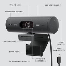 Load image into Gallery viewer, Logitech Brio 505 Full HD Webcam with auto Light Correction, auto-framing, Show Mode, Dual Noise Reduction mics, Privacy Shutter - Works with Microsoft Teams, Google Meet, Zoom, TAA Compliant
