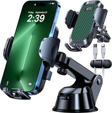 Load image into Gallery viewer, HTU 2024 Best Car Phone Holder Mount ?80+LBS Strongest Suction & Military 5-in-1? Universal Upgraded Dashboard Windshield Vent Truck Stand for iPhone 16 15 14 Android?Patent & Safety Certs?, Green