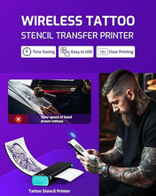Load image into Gallery viewer, Phomemo M08F Ultra Wireless Tattoo Stencil Printer, Stencil Printer for Tattooing, Thermal Tattoo Printer for Tattoo Artists & Beginners,Compatible with Tablet,Smartphone & PC, Black