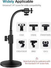 Load image into Gallery viewer, InnoGear Webcam Stand for Desk, Camera Stand Mount Gooseneck Arm for Logitech Webcam C922 C930e C920S C920 C615 C960 C920x BRIO 4K NexiGo N60, Phone Mount, Right Light, GoPro with 1/4" Thread