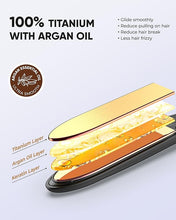 Load image into Gallery viewer, VANESSA PRO Flat Iron Hair Straightener, 100% Pure Titanium Flat Iron for One Pass to Achieve a Sleek Look, Curls Beautifully & Straightens Well - 1 inch