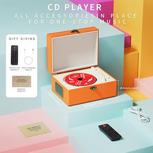 Load image into Gallery viewer, Time Music Box CD Player with Speakers; Bluetooth Transmitter; Festival Gift; BGM Player for Home Decor (Orange)