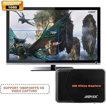 Load image into Gallery viewer, 1080P HDMI Video Capture Card HD Game Recorder Compatible with Xbox One/360/ PS4/ Wii U/Nintendo Switch and Support Mic in for Commentary - No PC Required