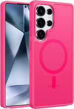 Load image into Gallery viewer, FNTCASE for Samsung Galaxy S25-Ultra Case: Magnetic Translucent Matte Shockproof Slim Cell Phone Cover - Military Grade Drop Proof Hard Back Anti-Fingerprint Protective Phonecase (6.9 inch/Hot Pink)