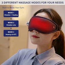 Load image into Gallery viewer, Heated Eye Mask with Vibration and Massager, Cordless Rechargeable Heated Eye Mask Massager for Relieve Dry Eyes Fade Black Eye Blepharitis Tired Eyes Puffy Eyes
