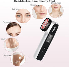Load image into Gallery viewer, Microcurrent Facial Device, Vowleike 10 Key Benefits Skincare Face Massager with Stand, Rechargeable 6 in 1 Vibrating Facical Tool for Neck, Face and Body for Women, Ivory White