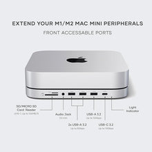 Load image into Gallery viewer, Satechi Mac Mini Hub & Stand with SSD Enclosure for NVME/SATA M.2, Mac Mini Dock with USB C 10Gbps, 3 USB A 5/10Gbps, 2.0 Audio Jack, for Mac Mini M2 /M1, Mac Studio - Silver