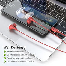 Load image into Gallery viewer, APETOO USB C Headphones for iPhone 16 15 Pro Max iPad,Magnetic Wired Earbuds Noise Isolation in-Ear Type C Earphones with Microphone Volume Control for Galaxy S24 S23 S22 S21,Pixel 8 7a,OnePlus9, Red