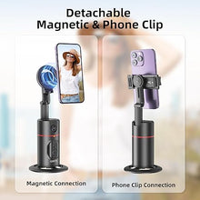 Load image into Gallery viewer, Auto Face Tracking Phone Holder, Magnetic Face Tracking Tripod 360 Rotation with Stand & Remote, Face Body Phone Tracking Tripod, No App, Smart Shooting Camera Mount for Live Video Recording Tiktok