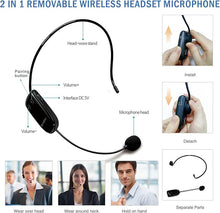 Load image into Gallery viewer, Voice Amplifier with Wireless Headset Mic - 18W 4400mAh Rechargeable Mini Pa System, Bluetooth 4.2, Waterproof IPX5 Portable Speaker for Teacher, Outdoors