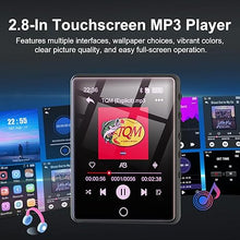 Load image into Gallery viewer, 64GB MP3 Player with Bluetooth 5.3, 2.8-inch Touch Screen Digital Music Player, Portable MP3 Player Bluetooth with Speakers High Fidelity Lossless Sound Quality, FM Radio, Voice Recorder, E-Book